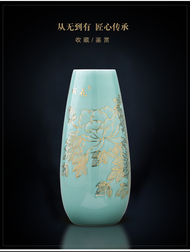 Master of jingdezhen ceramics hand - made the see colour blue glaze vase blooming flowers f tube TV ark adornment furnishing articles