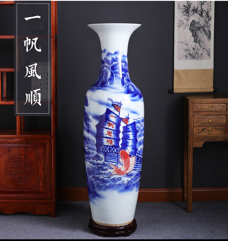 Jingdezhen ceramic vase large landing hand - made porcelain porcelain of modern Chinese style home sitting room adornment is placed