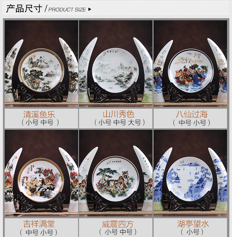 Three - piece vase of jingdezhen ceramics handicraft furnishing articles of Chinese style household living room TV cabinet porch decoration