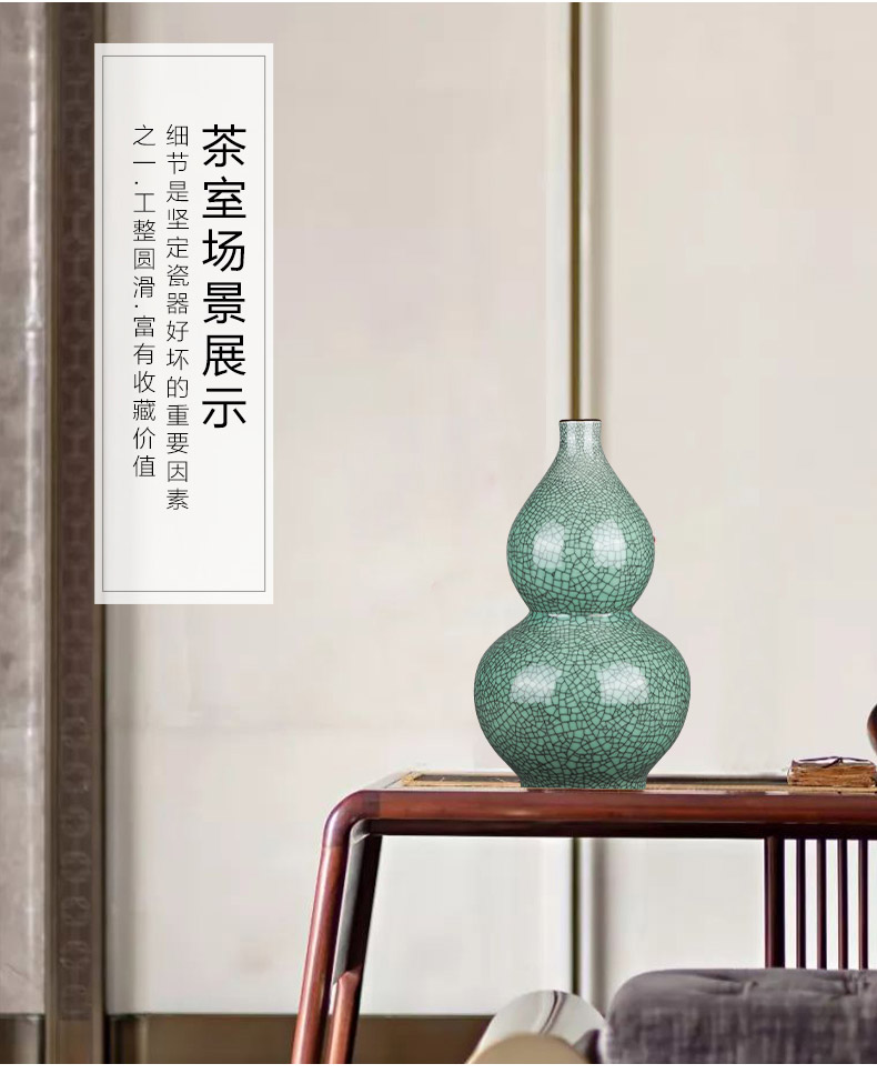 Jingdezhen ceramics archaize crack blue glaze on large vases, Chinese style restoring ancient ways home sitting room adornment is placed