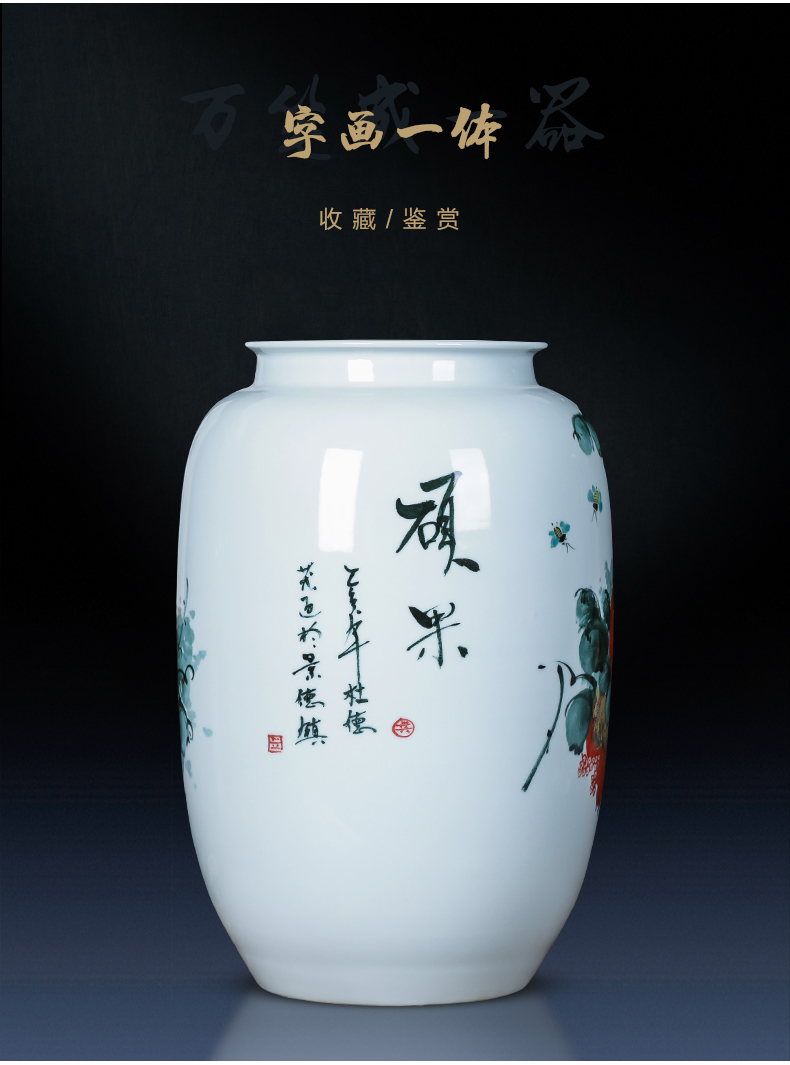 Jingdezhen porcelain ceramic hand - made up vase furnishing articles new living room TV cabinet decoration of Chinese style household porcelain