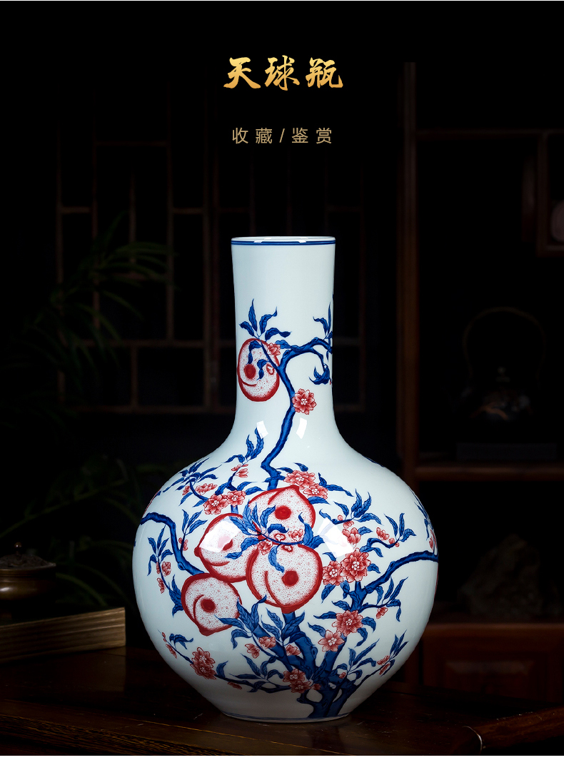 Jingdezhen ceramics hand - made archaize qianlong vase of blue and white porcelain vases furnishing articles sitting room ark, home decoration