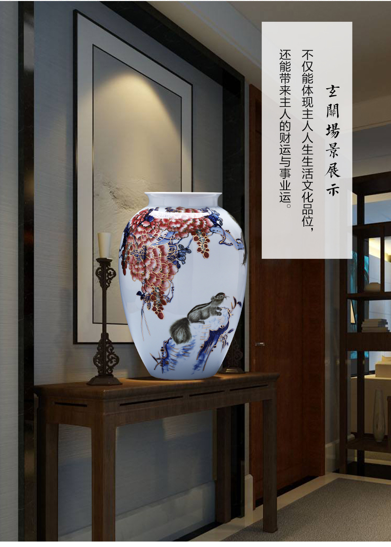 Jingdezhen ceramics hand - made paint vase landed large gold rat prosperous wealth home sitting room flower arranging act the role ofing is tasted furnishing articles