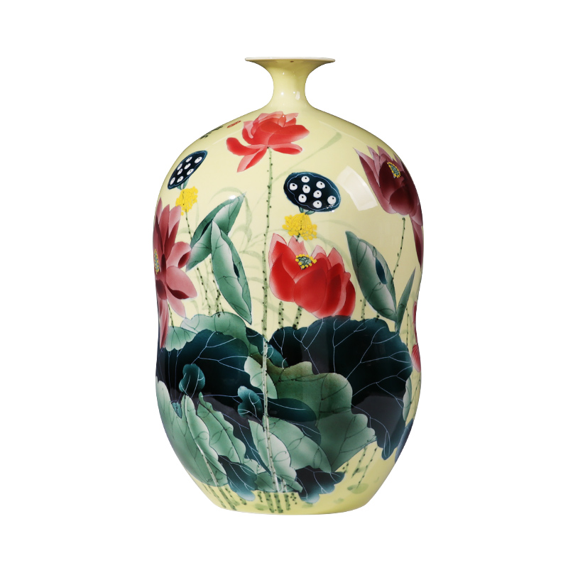 Jingdezhen ceramics powder enamel vase hand - made lotus gourd bottle of flower arranging furnishing articles sitting room of Chinese style household ornaments