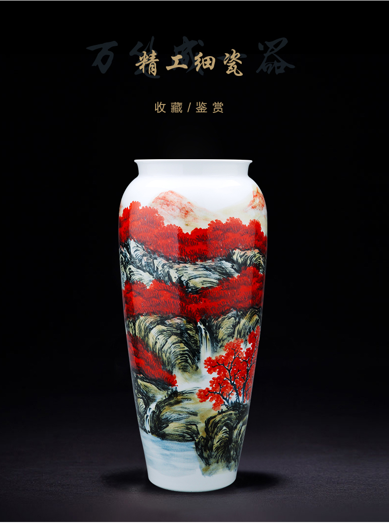 Jingdezhen ceramics by hand big vase landed high bottle cylinder straight household act the role ofing is tasted furnishing articles in the living room