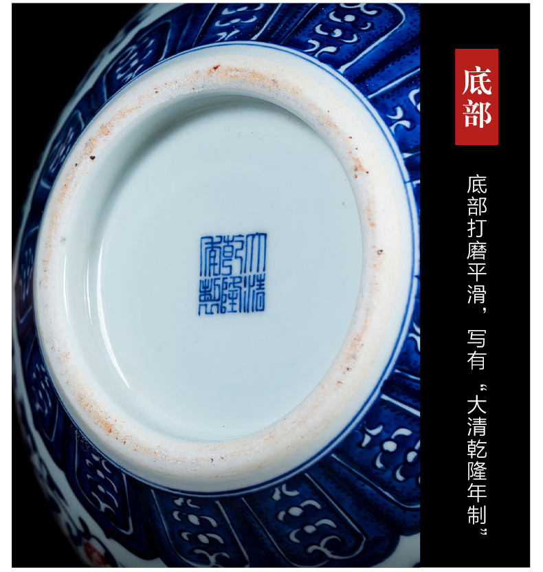 Jingdezhen ceramics hand - made antique vase of blue and white porcelain vases sitting room adornment is placed household act the role ofing is tasted handicraft