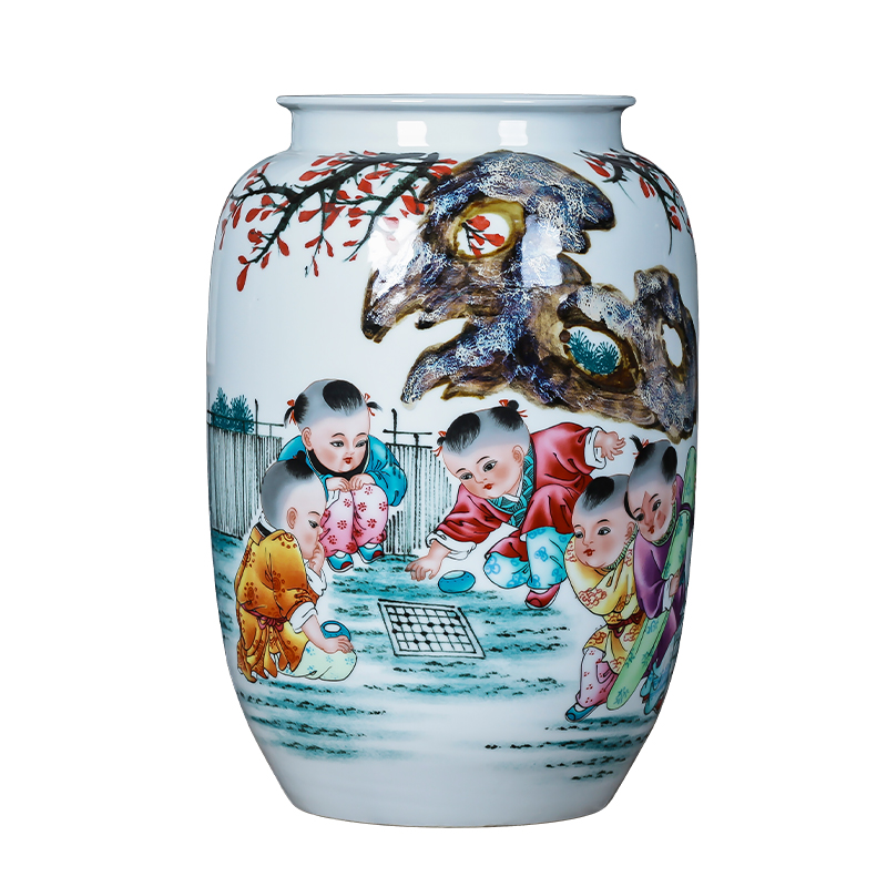 Jingdezhen porcelain ceramic hand - made up vase furnishing articles new living room TV cabinet decoration of Chinese style household porcelain