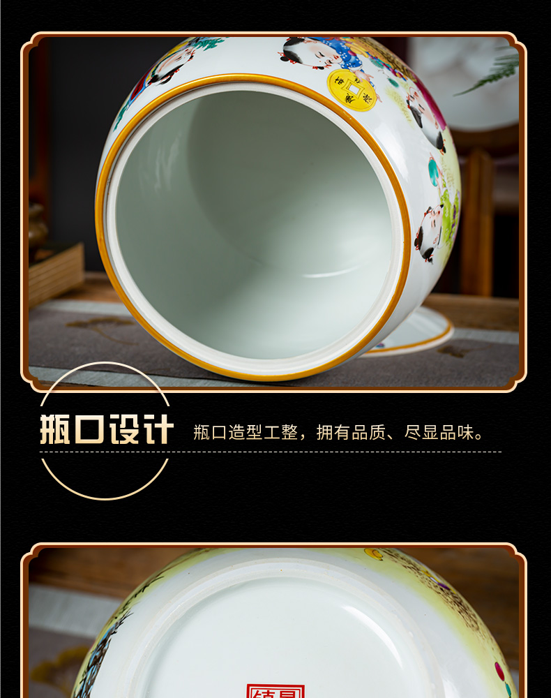 Jingdezhen ceramics caddy fixings loose tea pot a thriving business with cover seal storage tank large household moistureproof