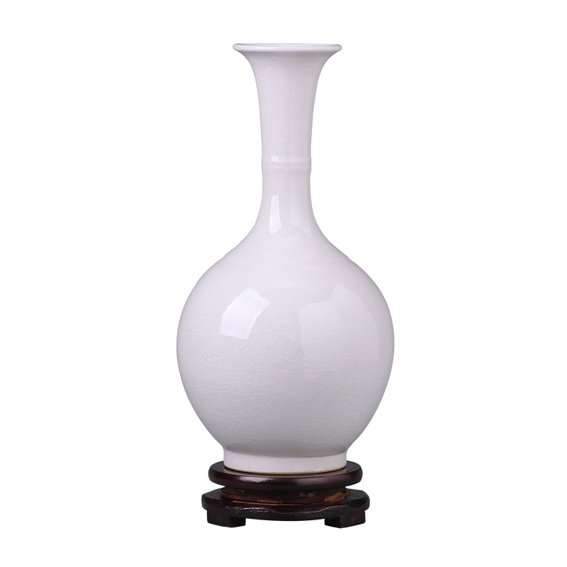 Jingdezhen ceramics furnishing articles sitting room of I and contracted white vase flower arrangement home wine rich ancient frame adornment