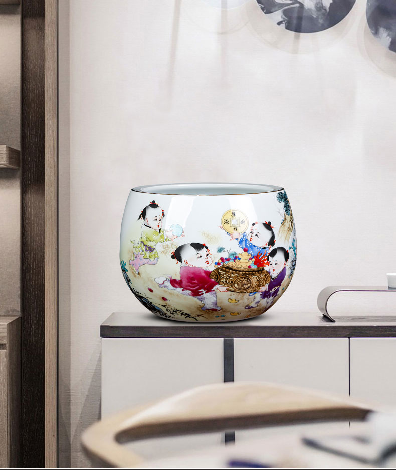 Maxim of jingdezhen ceramics powder enamel tank cornucopia creative Chinese style home sitting room adornment is placed