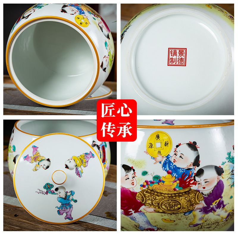 Jingdezhen ceramics caddy fixings loose tea pot a thriving business with cover seal storage tank large household moistureproof