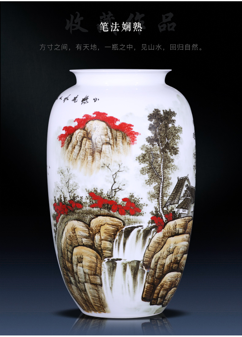 Jingdezhen ceramics vase landing place, a large sitting room flower arranging hand - made under glaze color crafts household act the role ofing is tasted