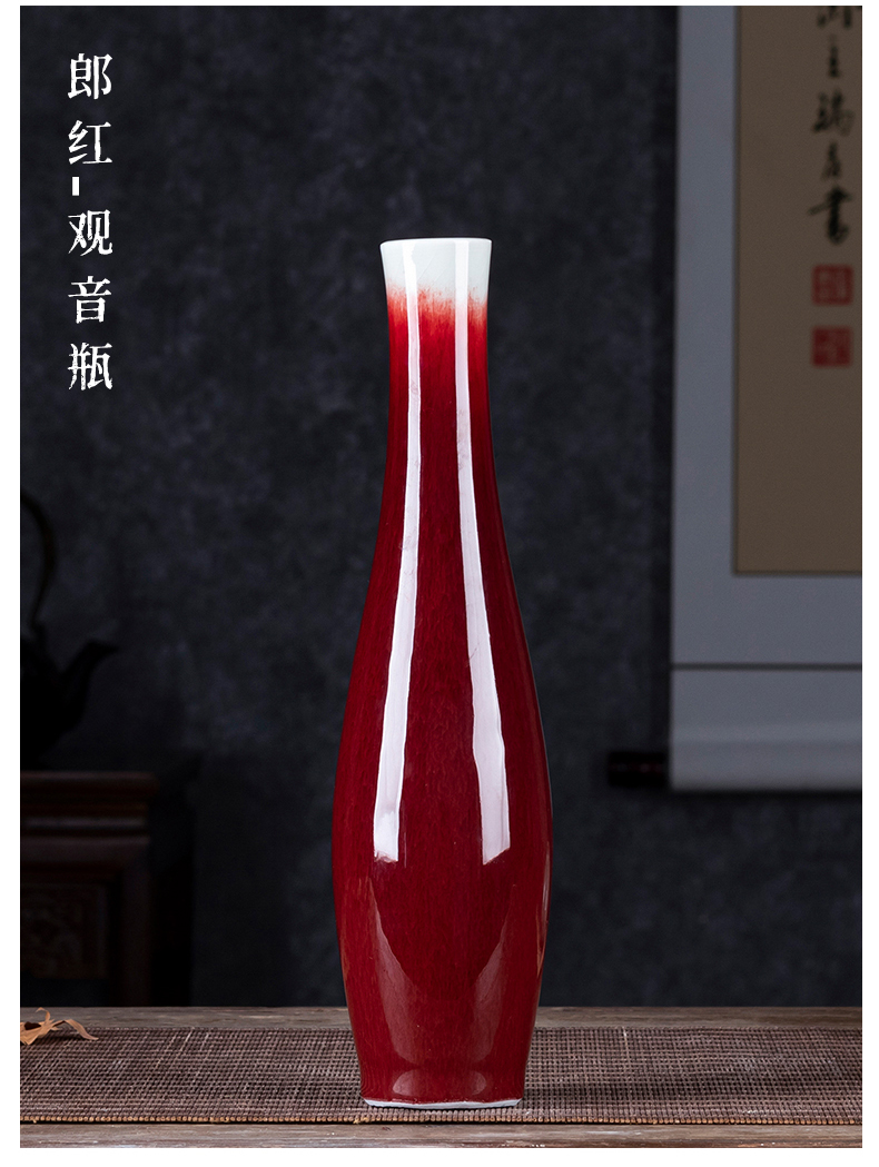 Jingdezhen ceramics glaze of crack imitation of goddess of mercy bottle small vases, rich ancient frame of Chinese style household decorations furnishing articles