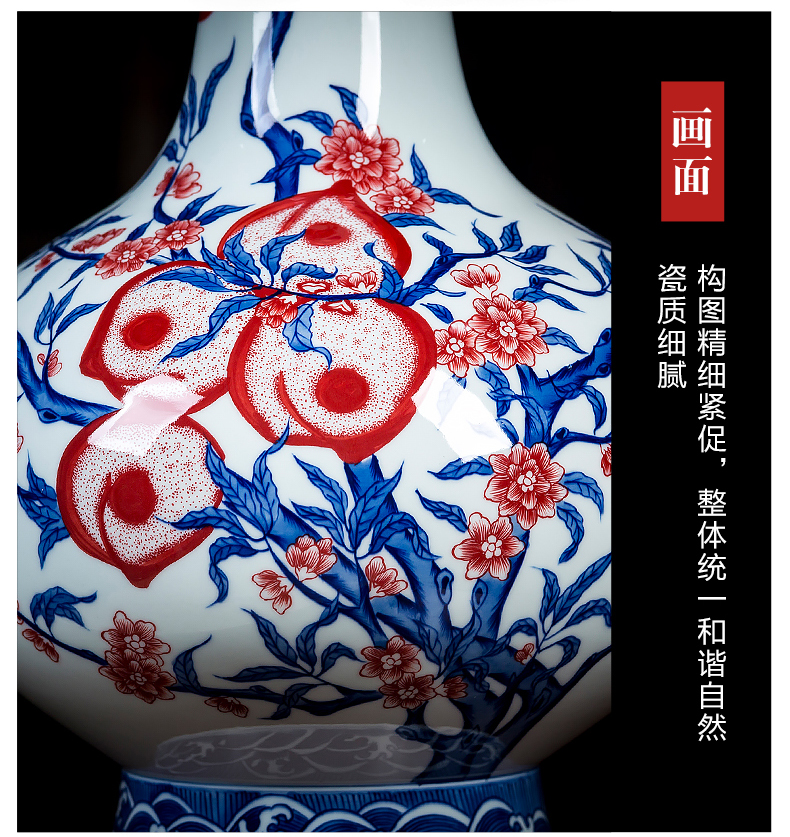 Jingdezhen ceramics hand - made archaize qianlong vase of blue and white porcelain vases furnishing articles sitting room ark, home decoration