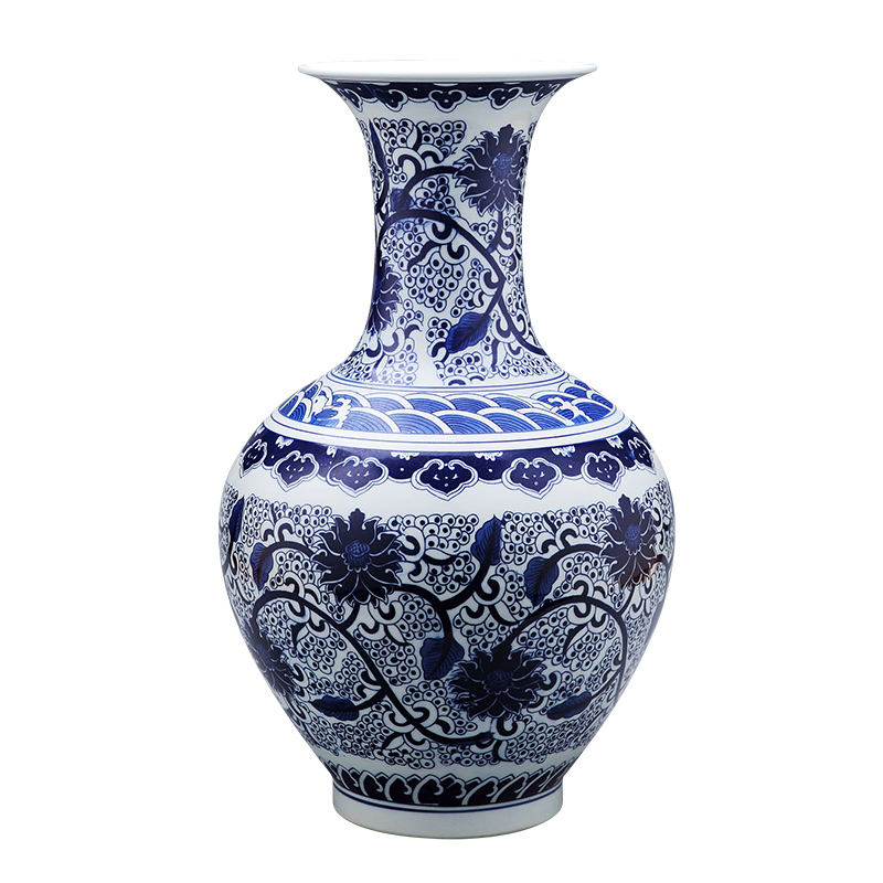 Jingdezhen ceramics antique hand - made flowers of blue and white porcelain bottle place to live in the sitting room TV ark adornment arranging flowers