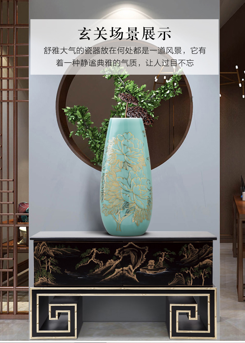 Master of jingdezhen ceramics hand - made the see colour blue glaze vase blooming flowers f tube TV ark adornment furnishing articles