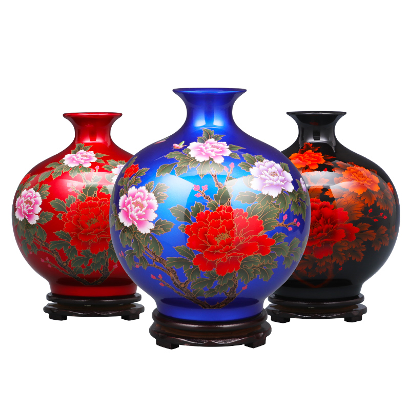Jingdezhen ceramics glaze crystal vase furnishing articles flower arranging the modern Chinese style household wine sitting room adornment ornament