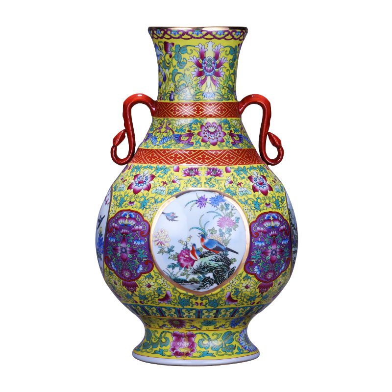 Jingdezhen porcelain ceramic antique ears vase flower arrangement sitting room place, a new Chinese style household adornment TV ark