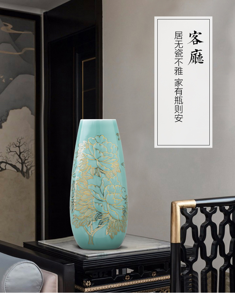 Master of jingdezhen ceramics hand - made the see colour blue glaze vase blooming flowers f tube TV ark adornment furnishing articles