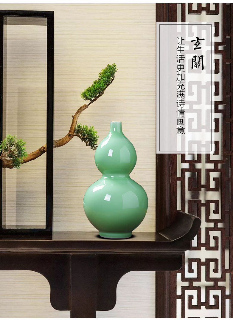 Jingdezhen ceramics vase furnishing articles sitting room blue glaze flower arranging archaize sitting room ark, new Chinese style household ornaments