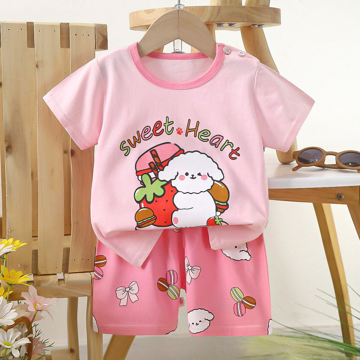 kids cotton short sleeve t shirt & shorts set cute cartoon summer outfit kids cotton short sleeve t shirt & shorts set cute cartoon summer outfit