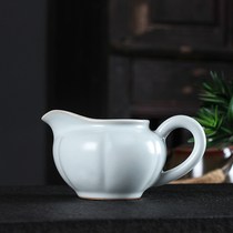 Celadon Road Cup ceramic tea divider Ru kiln open piece antique lotus petal kung fu tea set accessories home retro large