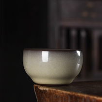 Pure handmade celadon tea cup Master Cup Single Cup ceramic Longquan cinnabar fetal lard frozen Kung Fu Tea Cup home