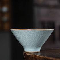 Longquan Gao Kiln Tea Cup Open piece can raise handmade Master Cup single cup tea cup ceramic kung fu tea set antique tea cup