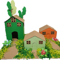 Waste use to turn waste into treasure handmade finished paper box into house carton cabin can be customized room