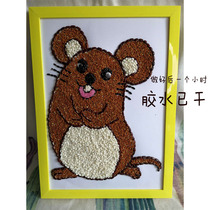 Year of the Rat handmade mouse grain decorative painting can be customized semi-finished DIY photo frame A4 finished