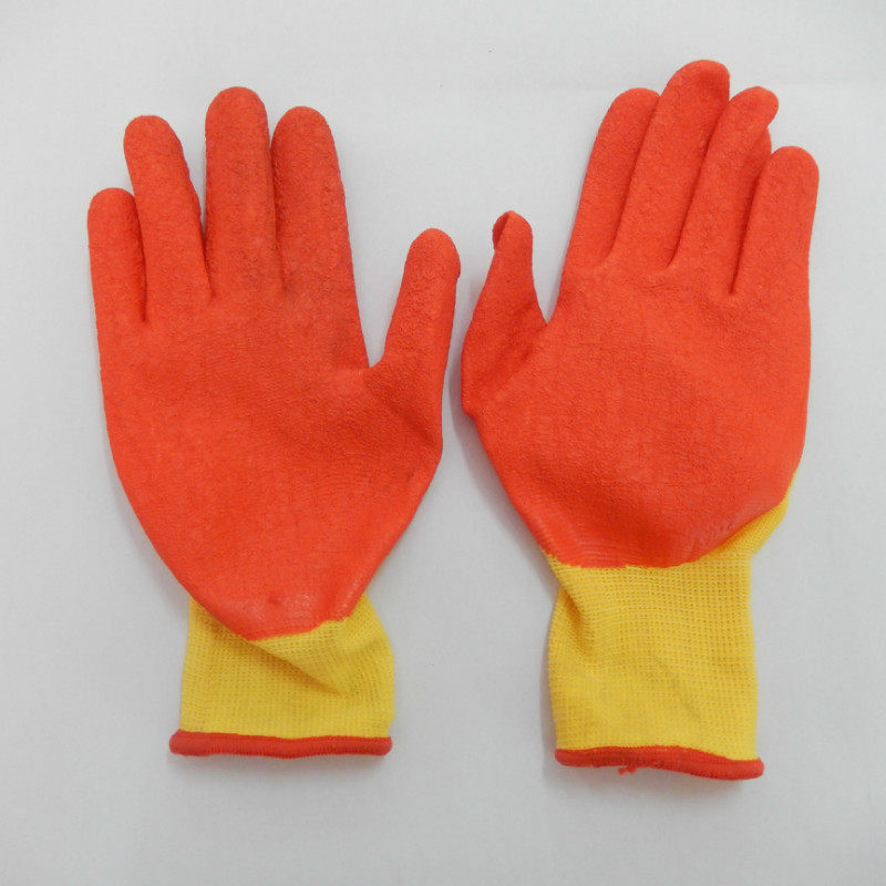 Long Lotte Latex Sparkling King Semi-Hung Gum Labor gloves breathable abrasion resistant and anti-slip gloves