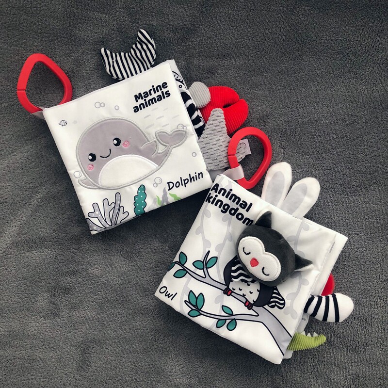 Baby Early Teach Ripping Not Rotten Toys Black & White Tail Boob Book 0-1 Year Old Baby Vision Exciting Haptic Training Boob Book