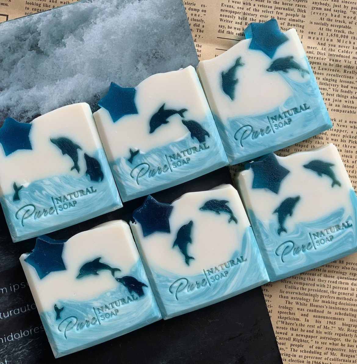 Dolphin Artisanal Soap Ocean Waves Creative Blue Fun Companion Gift-Cut Soap Cute Marine Gallery Souvenir-Taobao