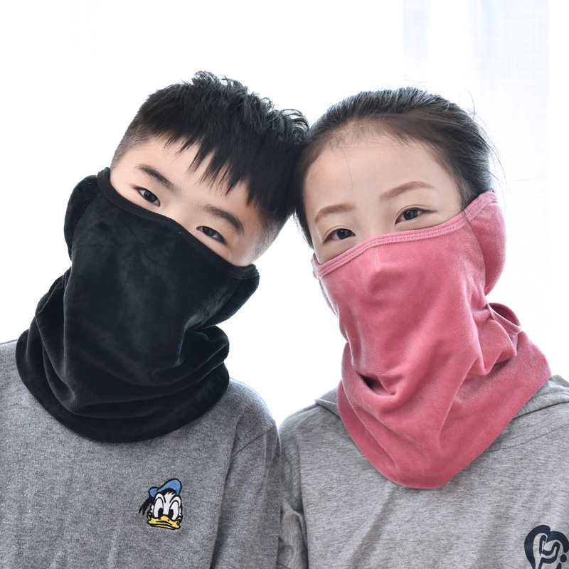 Winter Children's Mask Outdoor Cycling Help Boys and Girls Prevention of Cold and Half Electric Vehicle Wind and Dust Prevention Mask