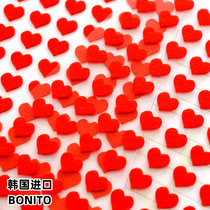Korea Funny three-dimensional Red love red peach heart flocking felt cloth 3d sticker doll decoration sticky Sticker