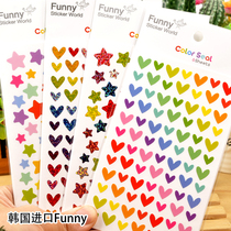 Korean Funny color five-pointed star love heart paste diary Diary hand account gift decoration children reward sticker