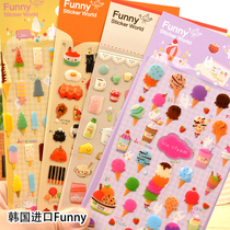 Korea Funny three-dimensional crystal drops for childrens stickers ice cream kitchen food snacks cake decoration stickers