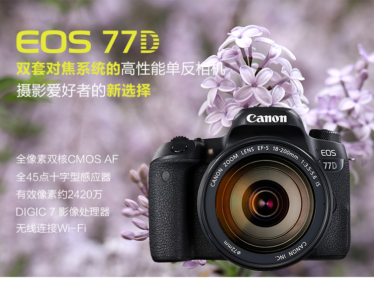 Máy ảnh chụp ảnh du lịch kỹ thuật số HD chuyên nghiệp dành cho nữ 77D của Canon 77D