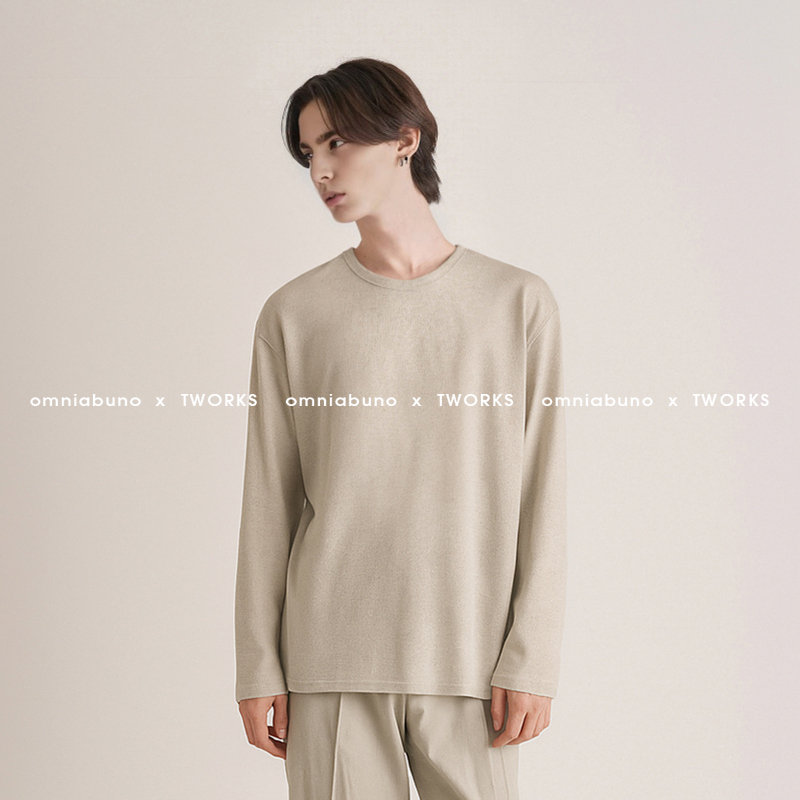 Linen Long-Sleeve T-Shirt for Men, Hemp Top, Casual, Breathable Cotton-Linen, Relaxed Fit, Knit, Sun-Protective, Loose-Fitting, Autumn