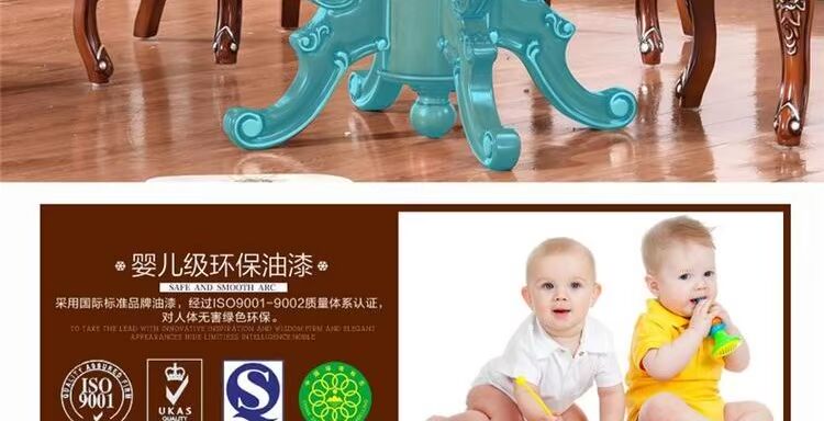 YILANG Yilang Bàn ăn tròn gỗ nguyên khối kiểu Âu và Mỹ + ghế ăn hoàn chỉnh kết hợp nội thất phòng ăn noi that thong minh
