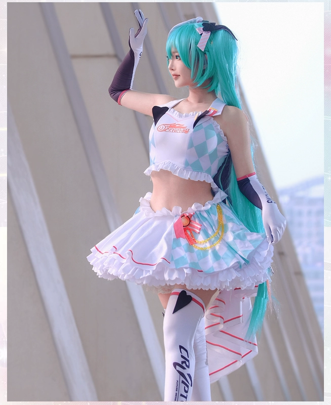 Spark anime Hatsune Miku cos suit Racing Hatsune 2019V home cosplay trang phục trọn bộ dễ thương - Cosplay