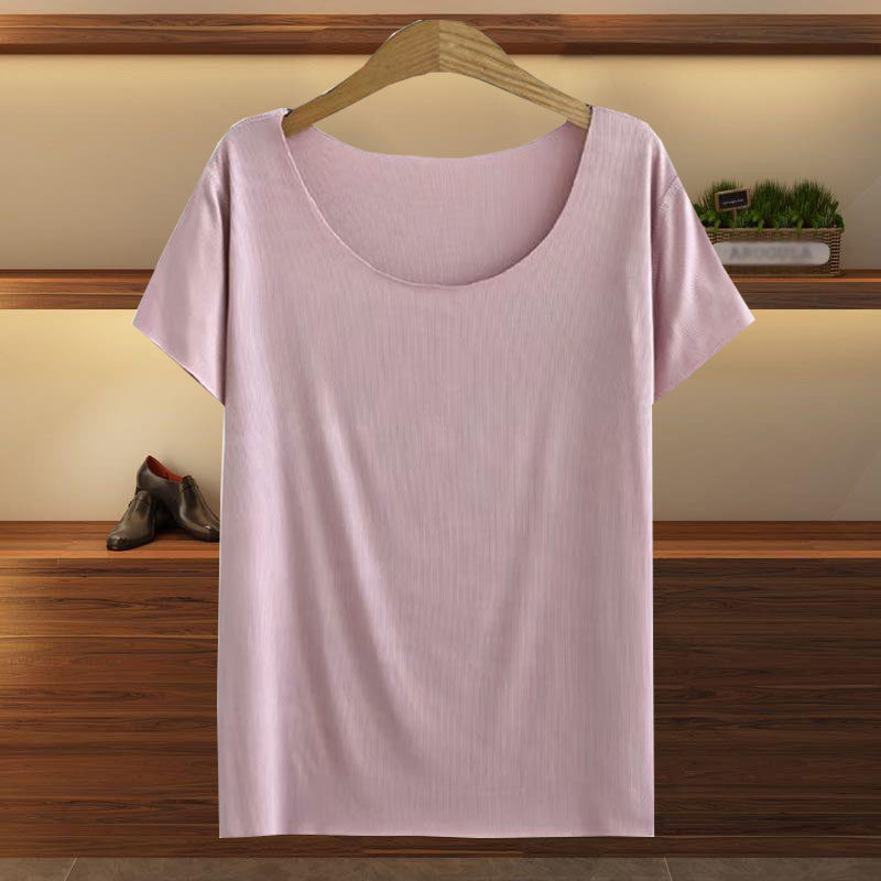 Summer Dress New Big Size Easy Middle Age Fashion T-shirt Summer T-shirt Mid-Aged Mom Short Sleeve Loose T-Shirt Woman