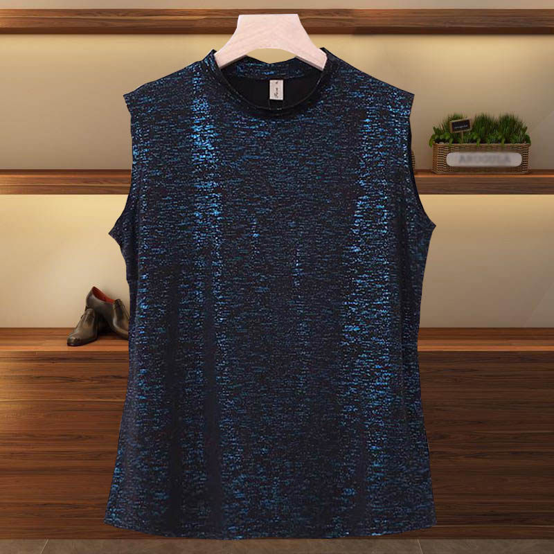 Summer new bright silk vest large yards women's clothing middle-aged mom dress summer old and old T-shirt