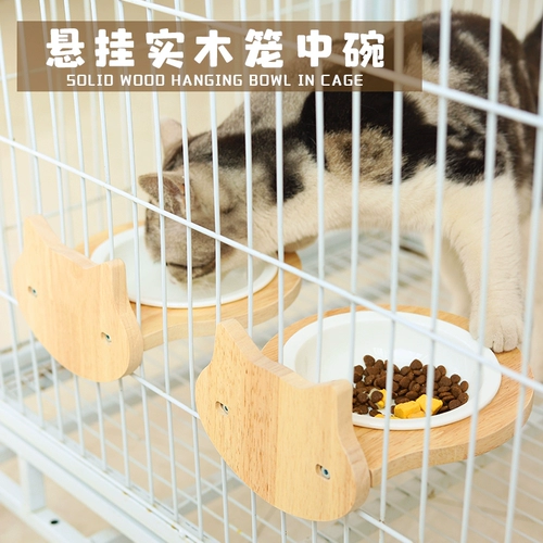 Кошачья чаша для кошачья кухня керамическая кошка выпивает вода чаша высокая стоимость двойная миска с собачьей кущницей для собак может повесить клетку для домашних животных принадлежности