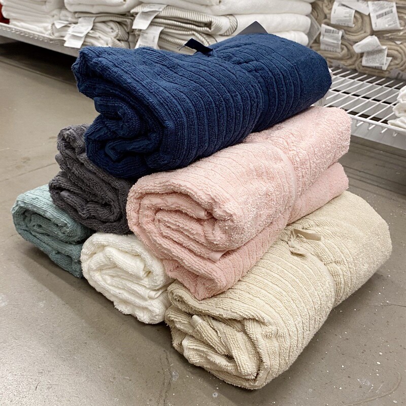 Authentic Ikea Vogson Bath Towel, Thick Cotton, Solid Color, White-Collar Workers, Students, White, Gray, Red, Unisex