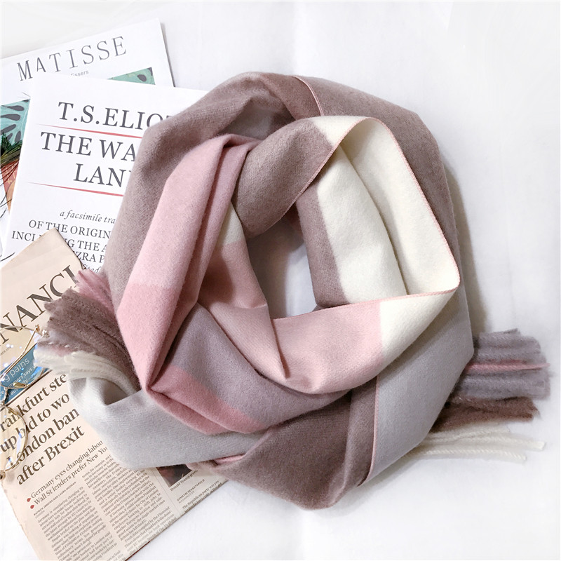 Customized ~ Winter warm wild plaid scarf British wind thickened imitation cashmere plus-size shawl women's winter