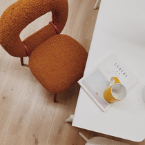 Creative Casual Chair Designer Light Lavish Makeup Leaning Back Chair Sub Doughnut Chair Mesh Red Dining Chair Brief Cashmere Chair