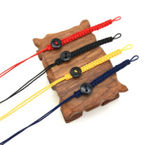 Keychain pendant rope DIY hand woven No. 72 nylon double flat knot buckle coconut shell buckle braided rope accessories