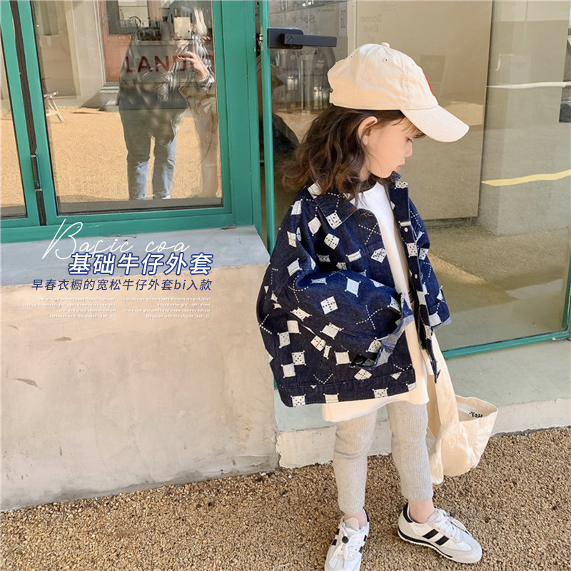 Egg roll mm girl denim jacket 2022 new spring and autumn children's spring tops children's baby spring clothes