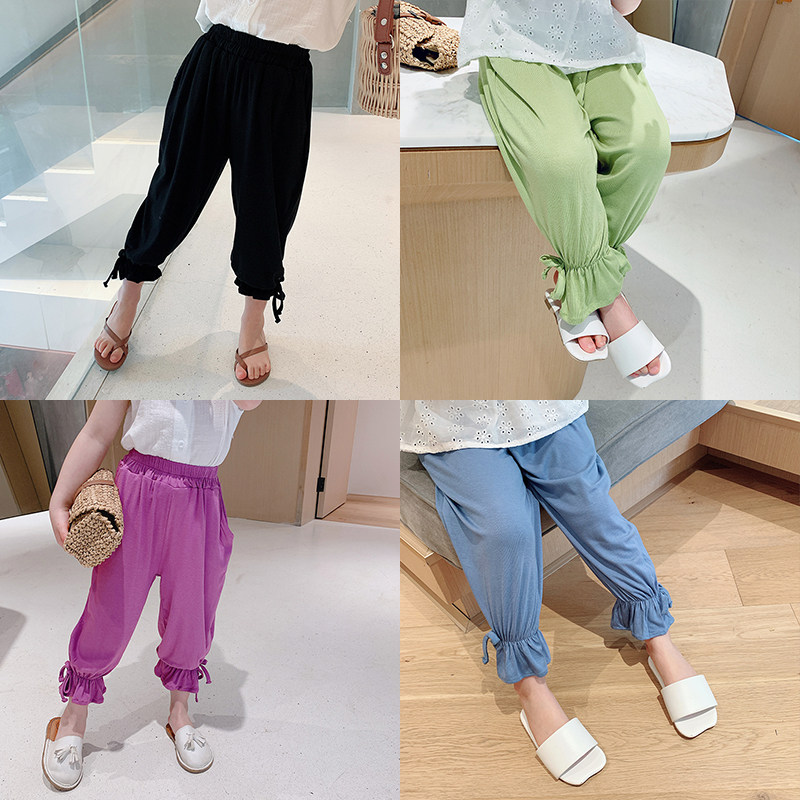 Girls anti-mosquito pants 2021 summer new breathable pants in children and girls baby casual pants thin section trousers tide